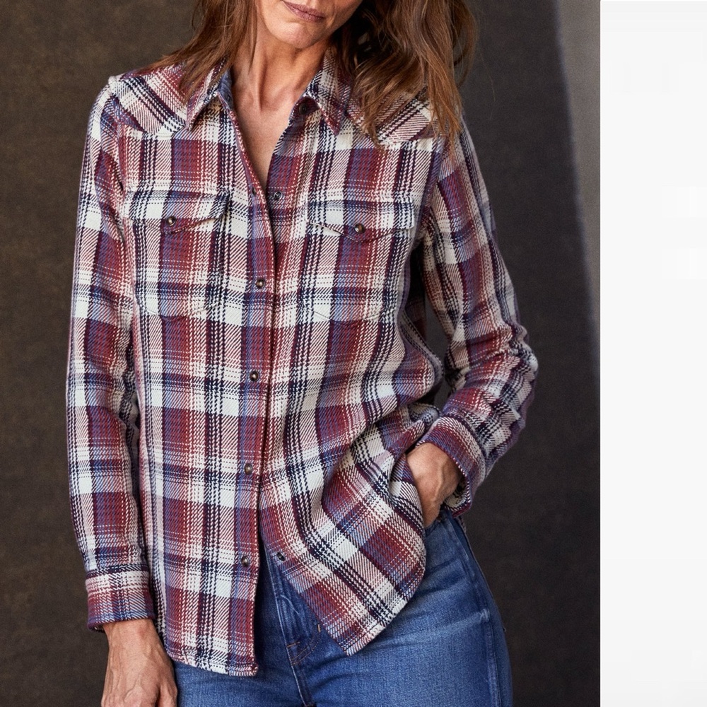 OUTERKNOWN Westerly Blanket Organic Coton Plaid Shirt XS